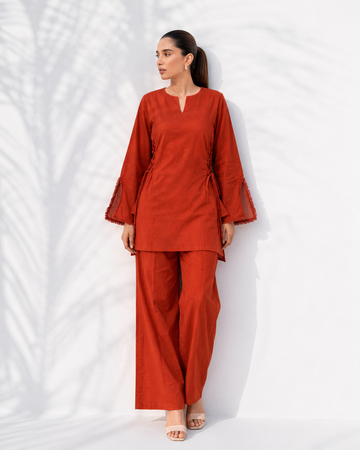 Rust Orange Farshi Salwar Set