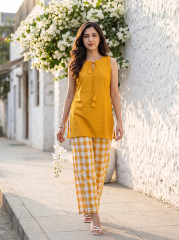 Ochre Checkered Set