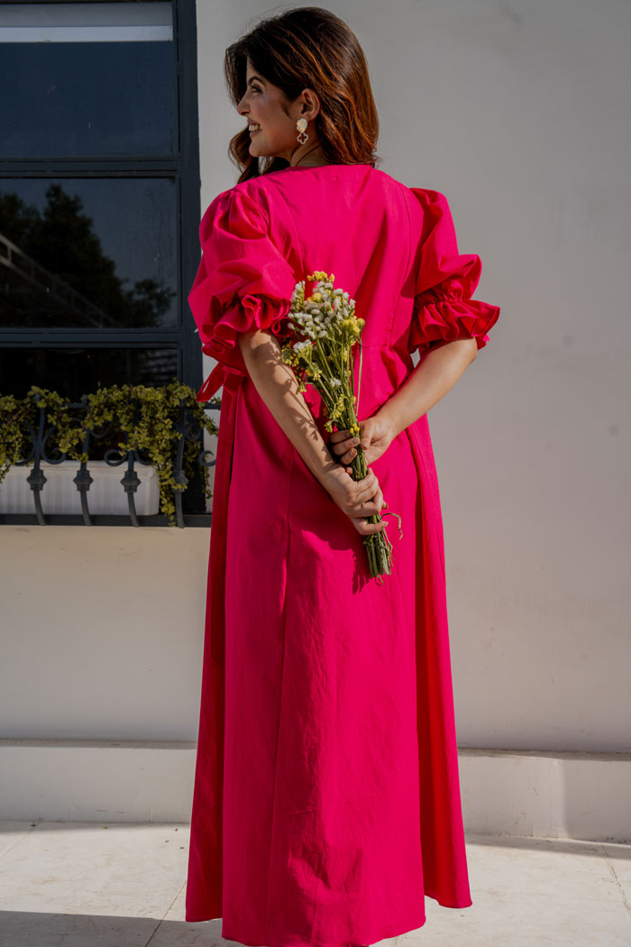 Hot Pink Wrap Dress