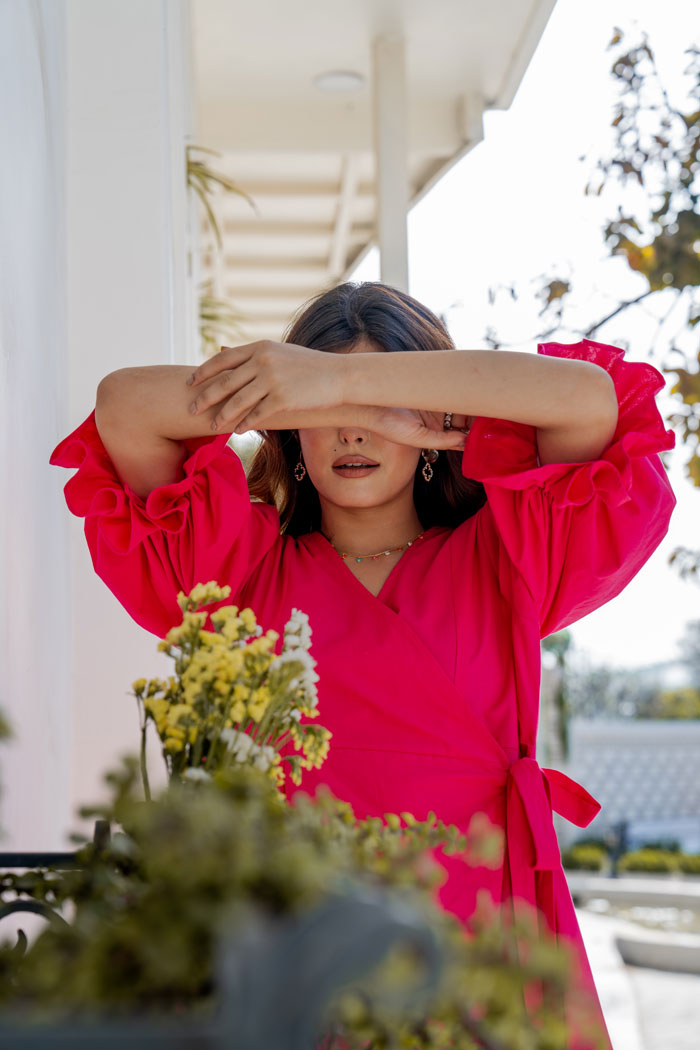 Hot Pink Wrap Dress