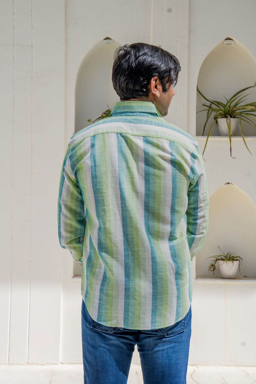 Lime Stripe Woven Shirt