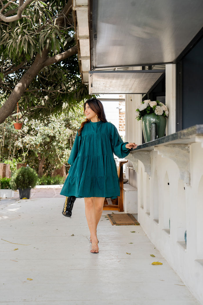 Teal Tier Dress